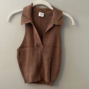 Cropped polo sweater tank